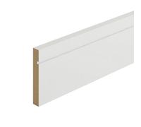 Metsä Wood Grooved Primed White Mdf Square Skirting Board (L)2400mm (W)119mm (T)18mm, Pack Of 4