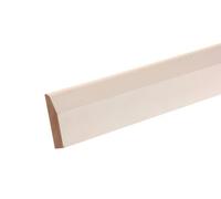 Metsä Wood Primed White Mdf Chamfered Skirting Board (L)2400mm (W)69mm (T)14.5mm
