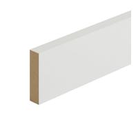 Metsä Wood Primed White Mdf Square Skirting Board (L)2400mm (W)69mm (T)18mm, Pack Of 4
