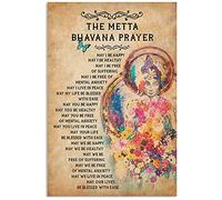 Metta Prayer 2 Modern Nature Wall Decor for Bedroom Bathroom Living Room Stretched and Poster Metal Sign 8x12 inches