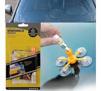 MettaWorld Windscreen Repair Kit, Car Windscreen Crack Repair Kit for Fixing Auto Windscreen Glass Cracks/Scratch/Chips/Nicks/Half-Moon/Star-Shaped/Bulls-Eye