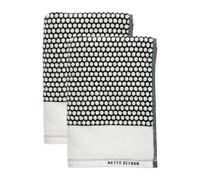 Mette Ditmer - Grid Towel 38x60 cm 2-pack, Black / Off-white - Black