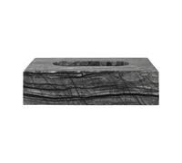 Mette Ditmer Marble tissue box 14x25.5 cm Black-Grey