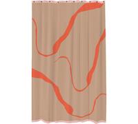 Mette Ditmer - NOVA ARTE Shower Curtain 150x200 cm, Orange/Latte - Orange