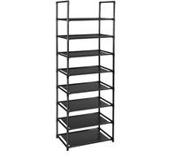 METTEOR 10 Tier Stackable Shoe Rack - Iron Storage Shelves with Stainless Steel Frame, Multi-layer Non-woven Doorway Cabinet for Home or Dormitory Use (46 * 28 * 175cm)