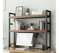 METTEOR Bookshelf, 2 Tier Desktop Bookcase, Computer Desktop Bookshelf Organizer, Desktop Bookshelf for Home Office Supplies Bookshelf Organizer, Easy To Install (Black 4 135cm)
