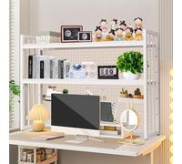 METTEOR Bookshelf, 2 Tier Desktop Bookcase for Computer Desk - Desktop Storage Rack, Adjustable Multi-Layer Bookshelf Desktop Racks, Multifunctional Desktop Organizer Shelf Racks, for Home Office De