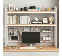 METTEOR Bookshelf, Desktop Bookshelf, 2 tier Computer Desktop Bookcase Over The Desk Shelf Organizer, Free Style Tabletop Storage Organizer Display for Home Office Dorm Room (White 3_Tier 75cm)