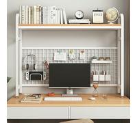 METTEOR Bookshelf, Desktop Bookshelf, 2 tier Computer Desktop Bookcase Over The Desk Shelf Organizer, Free Style Tabletop Storage Organizer Display for Home Office Dorm Room (White 2_Tier 75cm)