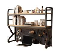 METTEOR Bookshelf, Small Desktop Bookshelf - Desktop Display Shelf, 2 Tier Desktop Bookcase For Computer Desk, Office Desktop Organizer With Perforated Board, Living Room Metal Desktop Display Stand