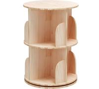 METTEOR Bookshelf, Solid Wood 360° Rotating Bookshelf with Brake Wheels - 6Tier Round Corner Book Shelf Organizer for Bedroom, Living Room, Study Room - 17.3"x17.3"x77.3" Dimensions (2 Tier 17.3" x1