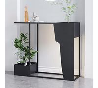 METTEOR Console Table, Console Hallway Tables Slim Behind Sofa Table,Console Table Rectangular Console Table with Metal Flower Shelves, Rock Panel Entryway Cabinet, Bottom Shelf for Hallway Living R
