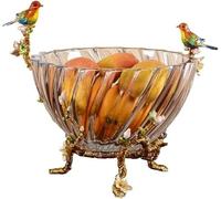 METTEOR Enamel Color Crystal Glass Dried Fruit Plate Chinese American European Living Room Home Creative Wedding Transparent net red Fruit Basket