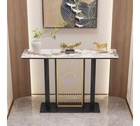 METTEOR Glass Console Hallway Tables Slim Behind Sofa Table Shelf Entryway Marble,Console Table Modern Console Table for Entryway, Modern Narrow Sofa Accent Table, Behind The Couch Table Foyer