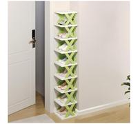 METTEOR Space-Saving Vertical Shoe Rack with Clips - Portable Multi-Level Slim Shoe nizer for Hallway Bathroom & Closet - Foldable Narrow Design - Orange 81.5x24x26cm (Green 129.5 * 24 * 26cm)