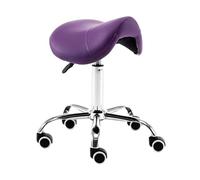 METTEOR Swivel Chair Saddle Stool Ergonomic Saddle Chair Rolling Saddle Stool with Wheels Adjustable Hydraulic Stool with Wheels Suitable for Offices, Makeup Studios Use (Purple)
