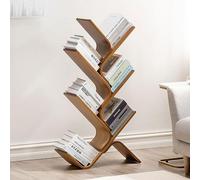 METTEOR Tree Bookshelf, Desktop Bookshelf, Bamboo Bookcase Floor Standing Storage Shelf Modern Small Bookcase Organizer (7 layer)