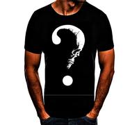metter Question Mark Scull Skull Skull Fun Slogan T-Shirt Black L