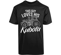 metter This Guy Loves His Kubota Mens Shirt Automobile Tractor Construction Top Tee Black XXL