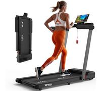 MettleMatic Treadmill for Home with Dual LED Display, 12 Programs & Speakers, 2 in 1 Walking Pad Treadmill Foldable Shock Absorbing and APP Compatible, 2 Year Warranty