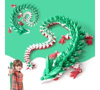 meturebear Large 3D Printed Dragon,24 Inch Big Dragon 3D Printed Toys, Huge Giant Crystal Articulated 3D Dragon,Big 3-D Print Animals for Kid Gift Home Office Desk Figurine Decor