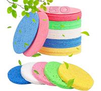 METUUTER 50 PCS Compressed Facial Sponges for Estheticians- 100% Natural Cellulose Face Cleansing Sponge Spa Sponges for Face Cleansing, Massage, Pore Exfoliating, Mask, Makeup Removal