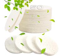 METUUTER 50 PCS Compressed Facial Sponges for Estheticians- 100% Natural Cellulose Face Sponge Professional Cosmetic Spa Sponges for Face Cleansing, Massage, Pore Exfoliating, Mask, Makeup Removal