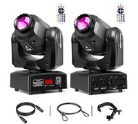 MetYonLaser 30W Moving Head Stage Light, DMX512 with Remote Control, 8 GOBO Patterns, 8 Colors, Sound Activated, Plastic and Metal Construction, for DJ Party Club (2Pack)