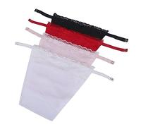 Metyou 4pcs Lady Lace Clip-on Mock Camisole Bra Insert Overlay Modesty Panel vest black red pink blue