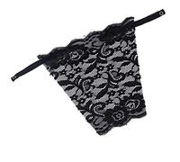 Metyou Lace Clip-on Mock Camisole Bra Insert Overlay Modesty Panel Vest (Lace black02)