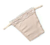 Metyou Lady Lace Clip-on Mock Camisole Bra Insert Overlay Modesty Panel Vest (Beige)