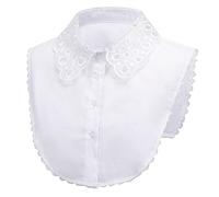 Metyou Lady Shirt False Collar Lace Half Shirt Detachable False Faux Collar Cuff Cotton Choker Tie