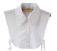 Metyou Lady Shirt False Collar Lace Half Shirt Detachable False Faux Collar Cuff Cotton Choker Tie