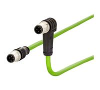 Metz Connect 142M1D19010 M12 Network cable CAT 5e 1.00m Green PUR-...