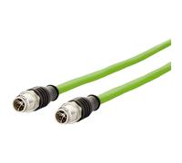 Metz Connect 142M2X11020 M12 Patch Cable CAT 6A S/FTP 2m PUR Green...