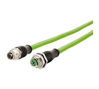 Metz Connect 142M2X12100 M12 Network cable 10m Green PUR Acid UV O...