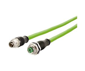 Metz Connect 142M2X12100 M12 Network cable 10m Green PUR Acid UV O...