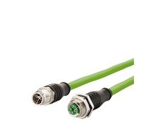 METZ CONNECT 142M2X12100 M12 Network Cable, Patch Cable CAT 6a S/FTP 10.00 m Green PUR Jacket, Acid