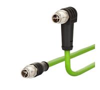 METZ CONNECT 142M2X1A010 M12 Network Cable, Patch Cable CAT 6a S/FTP 1.00 m Green PUR Coating, Acid Coating