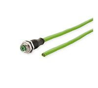 Metz Connect 142M2X20050 M12 network cable, patch cord CAT 6a S/FTP 5.00m green PUR-Mantel, Säurebe