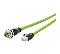 Metz Connect 142M2X25010 M12 Network cable CAT 6A Green PUR 1m dra...