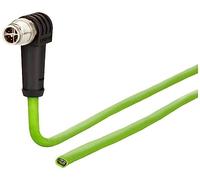 METZ CONNECT 142M2XC0010 M12 Network Cable, Patch Cable CAT 6a S/FTP 1.00 m Green PUR Coating, Acid Coating