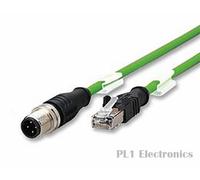 METZ CONNECT 142M4D15010 SENSOR CABLE, M12 PLUG 4POS-RJ45, 1M