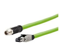 Metz Connect 142M6X18050 M12 CAT6A Network cable Green PUR 5m UV-r...