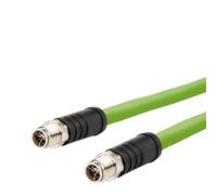 METZ CONNECT 142M7X11050 M12 Network Cable, Patch Cable CAT 6a S/FTP 5.00 m Green PUR Coating, Acid Coating