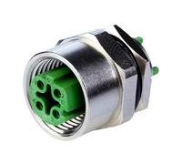 Metz Connect PCB Socket M12 4-Pin Cat. 5 IP67 THR Solderable