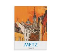 Metz France Poster, Puzzle 1000 Teile Papierpuzzle Lernspielzeug für Erwachsene und Kinder Familiendekompressionsspiel-N82-50x70cm