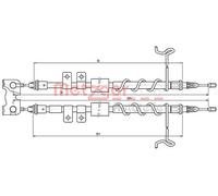 METZGER 10.5337 Cable, parking brake for FORD