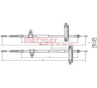 METZGER 10.5359 Cable, parking brake for FORD