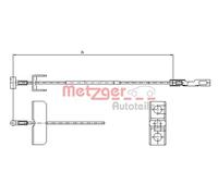 METZGER 11.6802 Cable, parking brake for NISSAN,OPEL,RENAULT